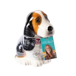 🌺 New Pioneer Woman 7.75"h Red Bandana Coller Henry Dog Shaped Treat Jar
